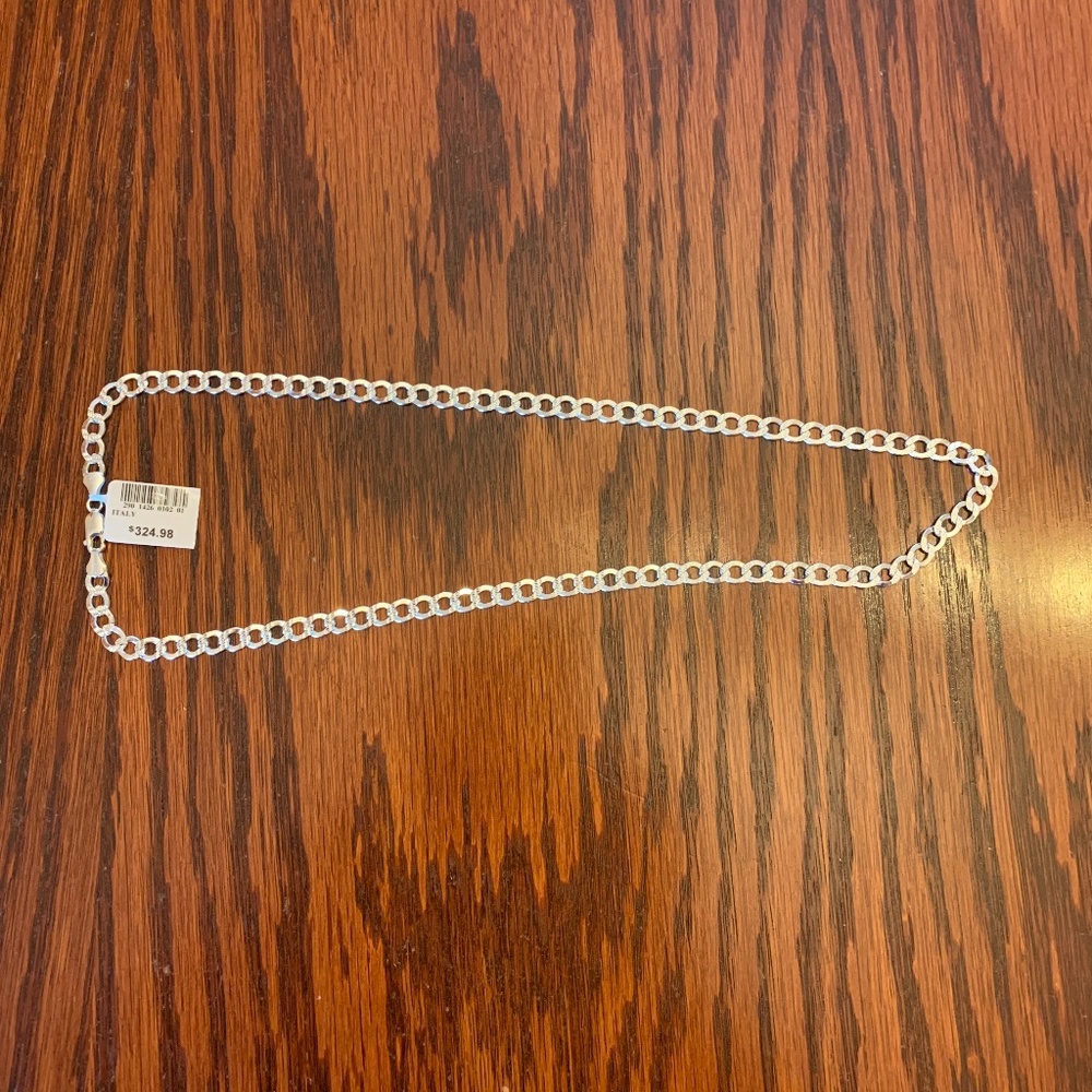 NWT -Men’s Italian Silver 24” Solid Sterling Silver Necklace